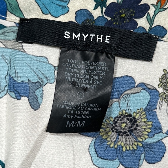 Smythe Poet Blouse Botanical Floral Print Satin Blouse L/S Shirt Womens Medium - Picture 7 of 10